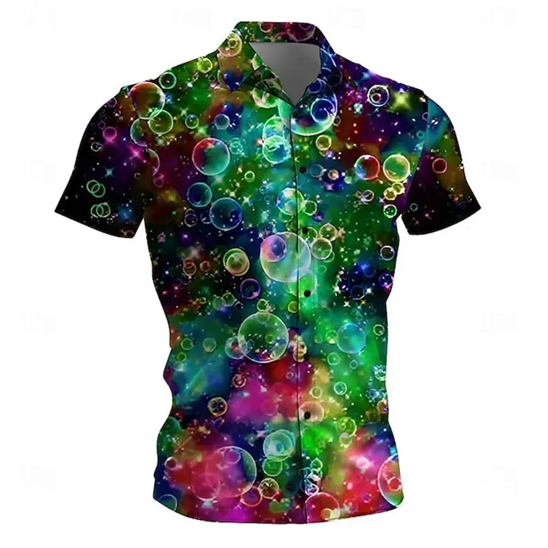 Colorful Mens Designer Clothing 3D Printed Shirts Oversized Summer Short Sleeve Casual Beach Hawaiian Harajuku Hip Pop Tops