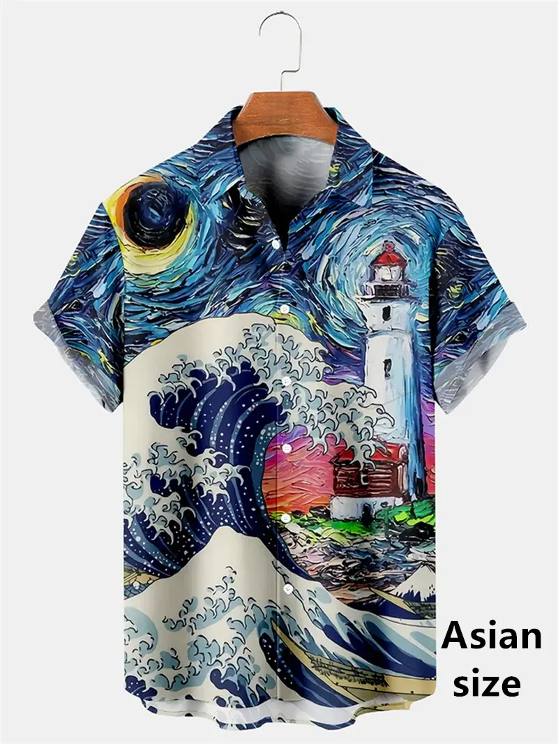Men Hawaiian Shirts 3d Print Sunflower Art Oil Painting Pattern Short Sleeve Shirt Unisex Retro Abstract Personality Men Clothes