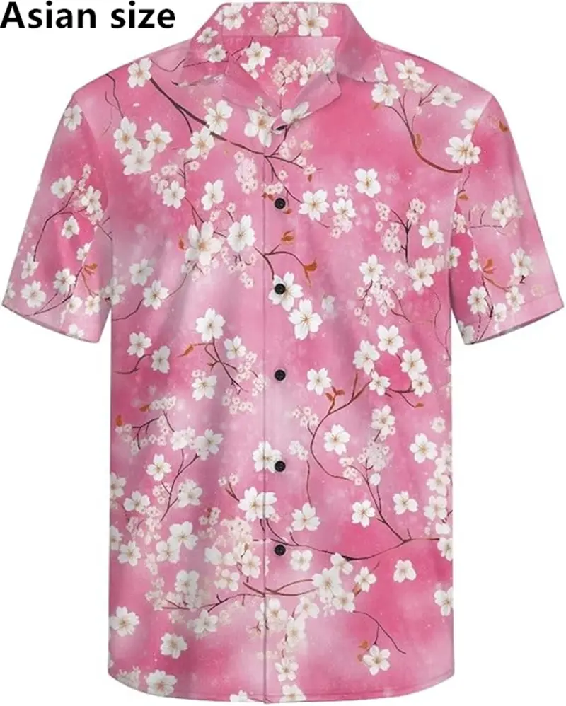 3D Print Summer Fashion Mens Hawaiian Shirts Short Sleeve Button Coconut Tree Printed Casual Beach Aloha Shirt Vintage Classic