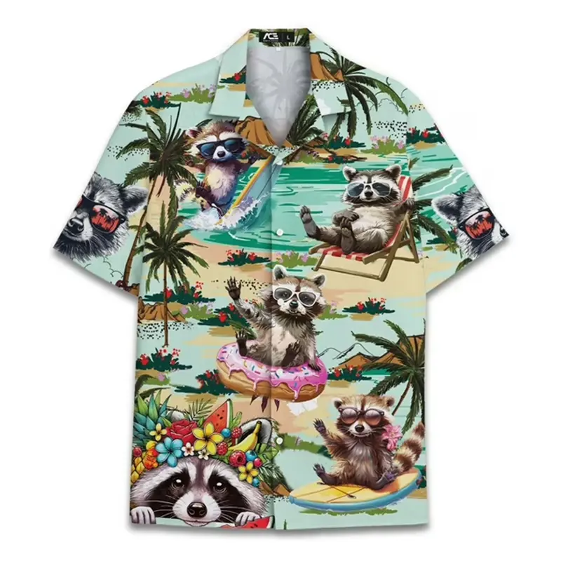 Summer Fashion Men's Short Sleeve Printed Shirt 3D Print Hip Hop Pattern Hawaiian Casual Style For Men Women Vacation Tops