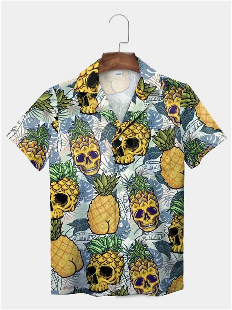 Resort Casual Shirts Men Clothes Funny Hawaiian Style Mexican Food Tacos Print Short Sleeve Shirt 2025 Summer Outdoor Y2k Blouse