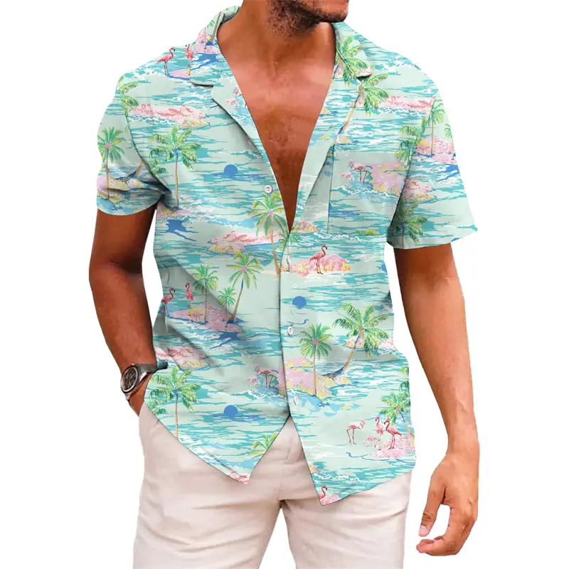 Fashion Men's Cute Cat Print Casual Hawaiian Shirts 3D Printing Short Sleeve Shirt Fashion Beach Top For Men Harajuku Daily Wear