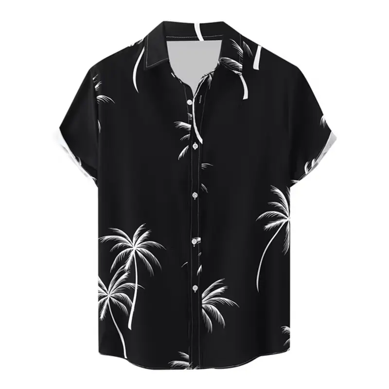 Fashion Abstract Plants 3d Print Hawaiian Shirt Men Women Summer Short Sleeves Tops Beach Street Lapel Blouse Y2k Male Clothes