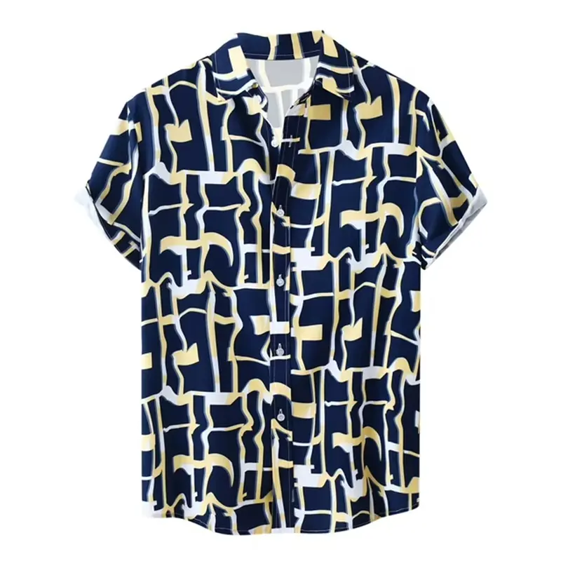 Fashion Abstract Plants 3d Print Hawaiian Shirt Men Women Summer Short Sleeves Tops Beach Street Lapel Blouse Y2k Male Clothes