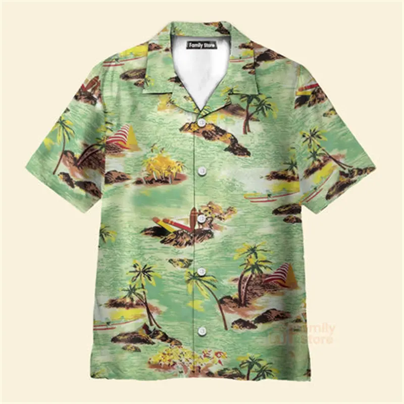 Novelty Sky Aircraft 3D Print Hawaiian Shirts Mens Street Fashion Hawaii Button Lapel Tops Summer Aviation Aloha Beach Shirt