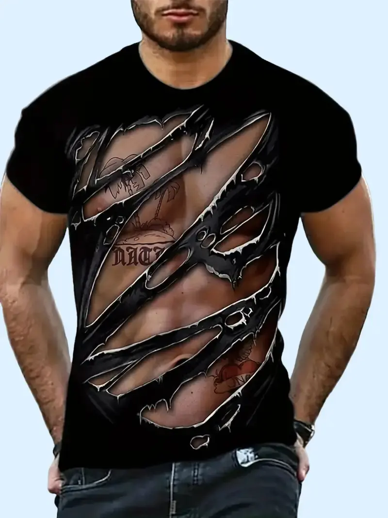 3D Printed Funny Fake Muscle T-Shirt Men Casual Fashion Casual Sports T Shirt Women Men Streetwear Muscle Clothes Summer Tops
