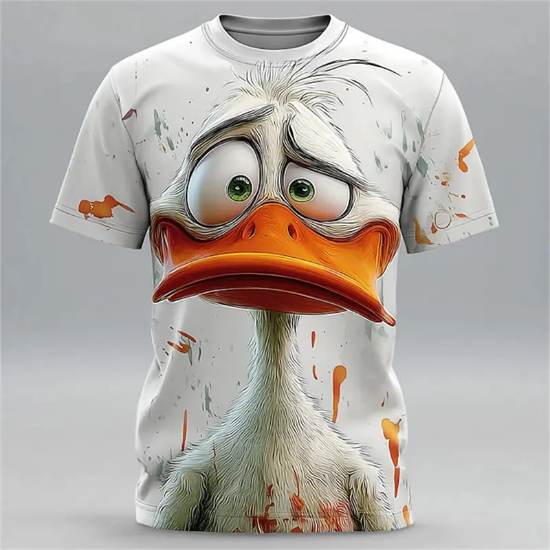 2025 Men's Animal 3D Character T Shirt Short Sleeve T Shirt 3D Print O-Neck Shirt Exaggerated Designer Street Casual Tee Tops
