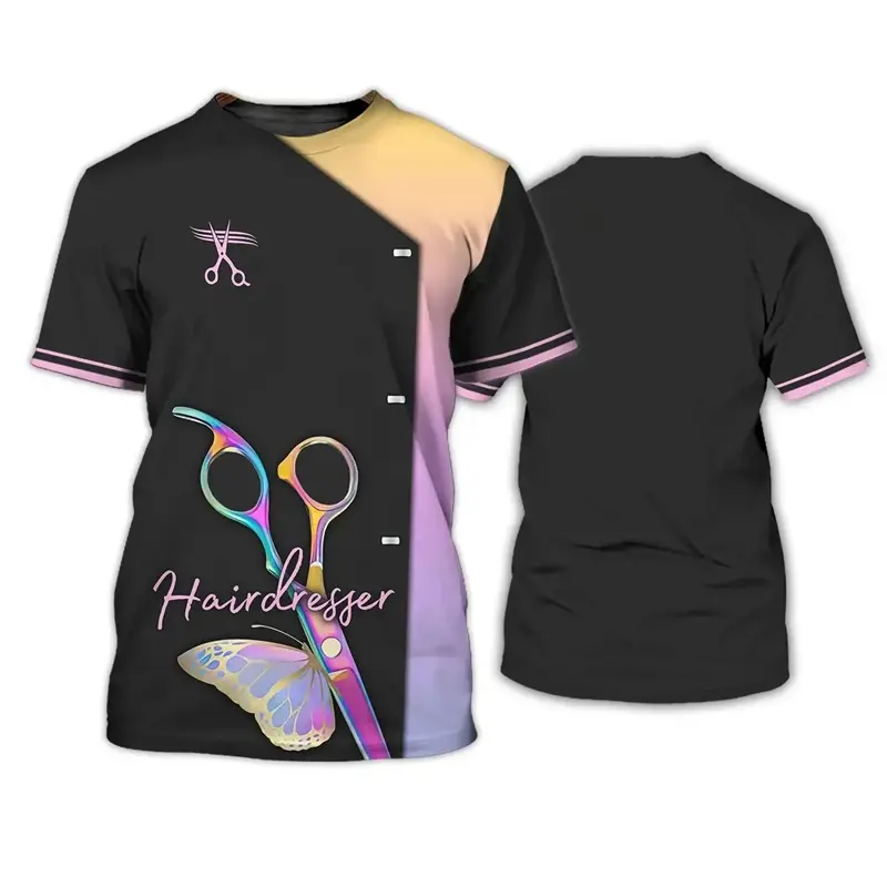2024 New Trend Cosplay Barbershop Men's T-shirt 3d Print Hip Hop Round Neck Short Sleeve Tee Tops High Quality Quick Dry T Shirt