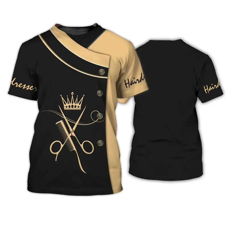 2024 New Trend Cosplay Barbershop Men's T-shirt 3d Print Hip Hop Round Neck Short Sleeve Tee Tops High Quality Quick Dry T Shirt