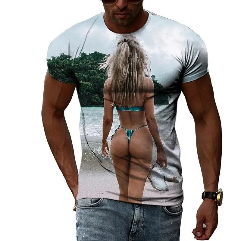 3D Print Anime Beauty T-shirts mens sexy top tees Harajuku Short Sleeve hentai t-shirt Casual tops sexy product 2024 t shirt