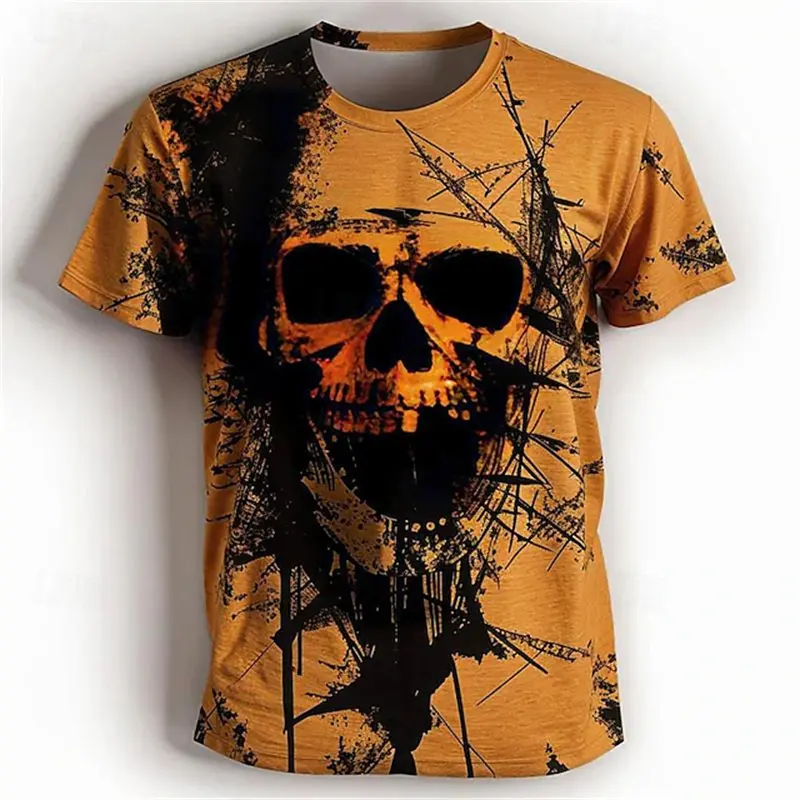 2025 Cool Horror Skull 3D Print T Shirt For Man Halloween Short Sleeve Fashion Gothic Skull T-Shirt Men's Women's Casual Tops