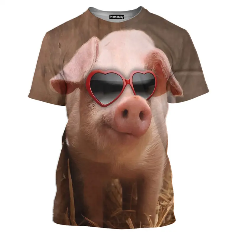 Cute Funny Pig 3D Print T-shirt For Men Women New In Fashion Casual T-shirt Summer Casual Short Sleeve Oversized Kids Clothing