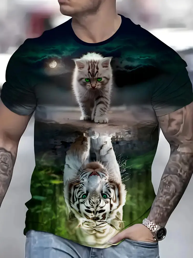 2025 Men's T-shirts Cartoon Cute Cat Grsphic 3D Printed T Shirts Men Women Short Sleeve O-Neck Tees Casual Street Funny Y2k Tops