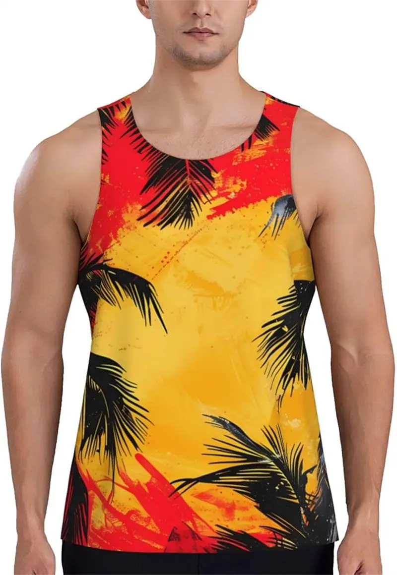 Geometric Splicing 3D Print Tank Top Men Summer Fashion Colorful Tops Daily Unisex New Oversized Sleeveless Quick-drying Vest