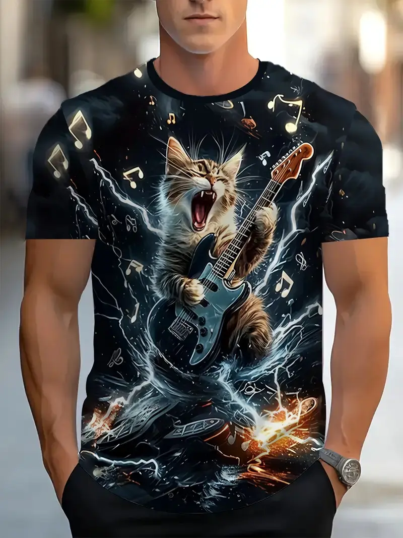 2025 Men's T-shirts Cartoon Cute Cat Grsphic 3D Printed T Shirts Men Women Short Sleeve O-Neck Tees Casual Street Funny Y2k Tops