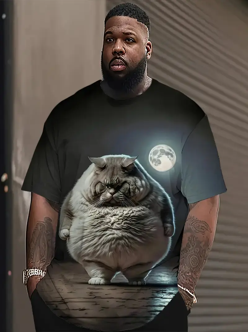 2025 Men's T-shirts Cartoon Cute Cat Grsphic 3D Printed T Shirts Men Women Short Sleeve O-Neck Tees Casual Street Funny Y2k Tops