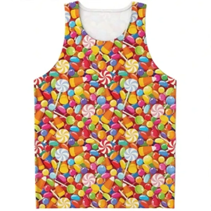 Hot Sale Gym 3D Printed Vest Fashion Summer Men Tank Tops Sleeveless Shirts Summer Harajuku Personality Vest Men's Clothing