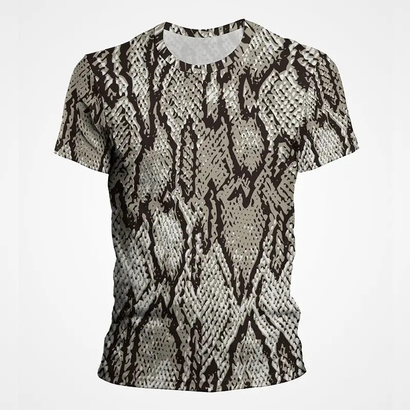 Summer 3D T-shirt Snake Skin Textures T Shirt Men Women Horror Snake Pattern Print tshirt Goth Fashion Streetwear Tee Clothes