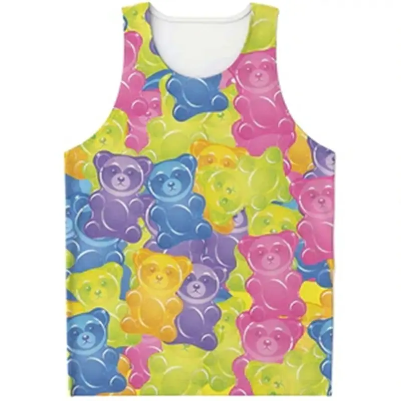 Hot Sale Gym 3D Printed Vest Fashion Summer Men Tank Tops Sleeveless Shirts Summer Harajuku Personality Vest Men's Clothing