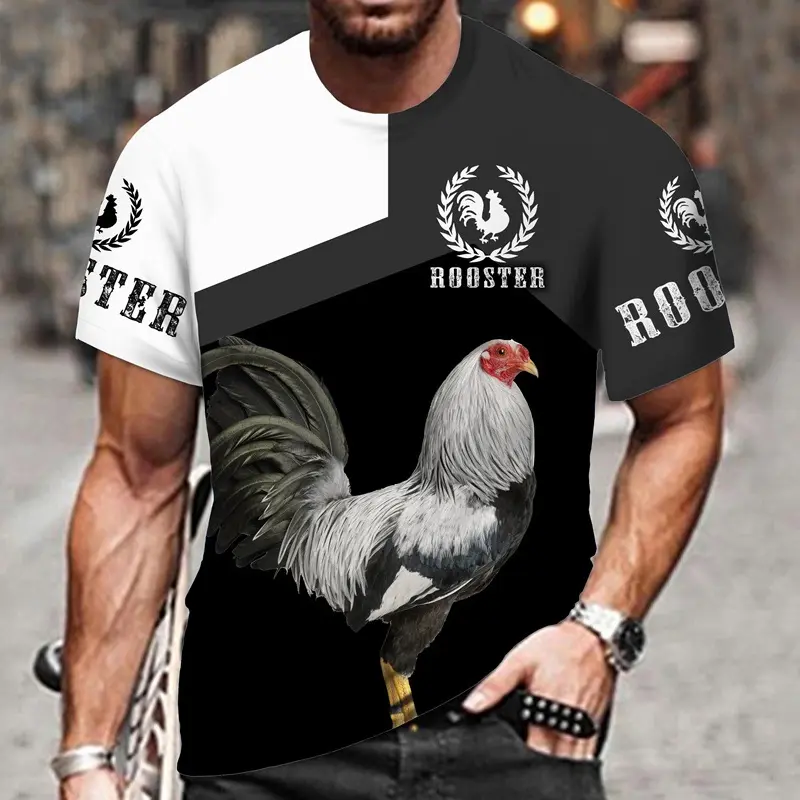 3D Printed Cock Oversized T Shirt Y2k Clothes Men Animal Print Tops Male Women Kids Casual Funny Rooster Steet Hip Hop Tee Shirt
