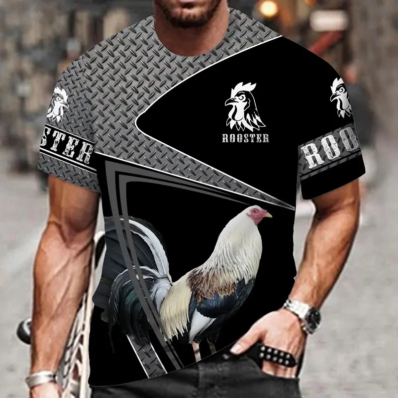 3D Printed Cock Oversized T Shirt Y2k Clothes Men Animal Print Tops Male Women Kids Casual Funny Rooster Steet Hip Hop Tee Shirt