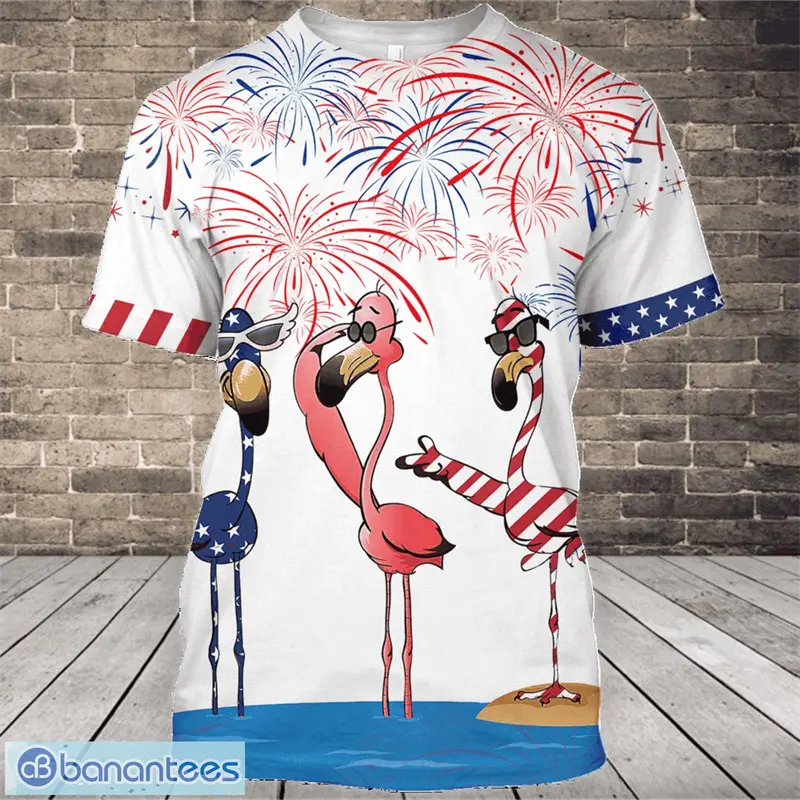New Fashion Flamingo 3D T-shirt Men's Summer Clothes Street Vintage Blood T Shirt Women Animal Print Casual Short Sleeve Tee Top