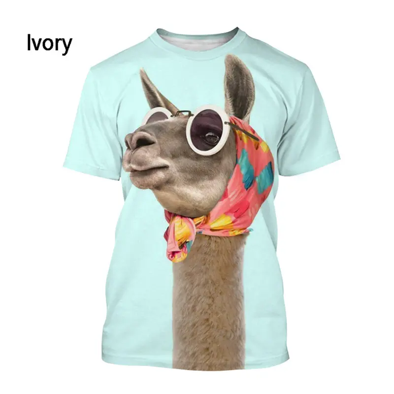 Summer Funny Animal Giraffe 3d Print Tees Men T-shirt Tops O-neck Oversized TShirts Boys Clothing Casual Streetwear Short Sleeve