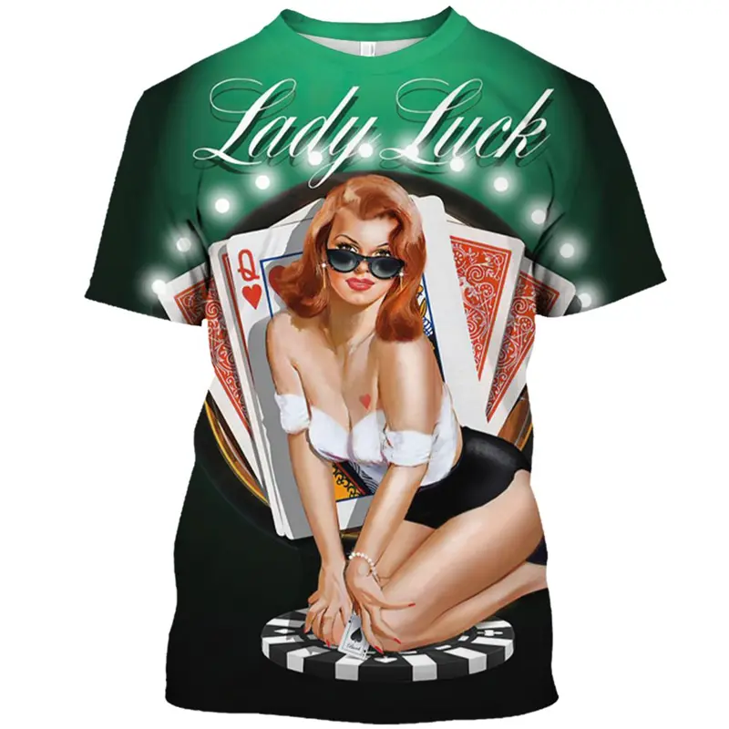 3D Print Mordern Girl Graphic T-Shirts For Men Women Clothing Trendy Vintage Short Sleeve T Shirt Y2k Tops Oversized Men Clothes