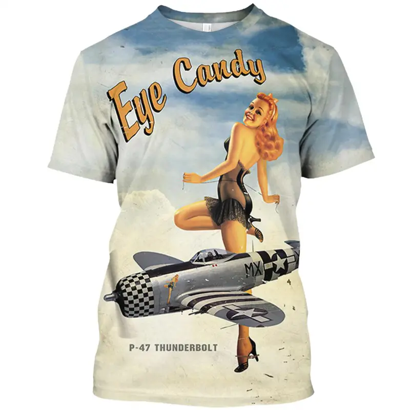 3D Print Mordern Girl Graphic T-Shirts For Men Women Clothing Trendy Vintage Short Sleeve T Shirt Y2k Tops Oversized Men Clothes