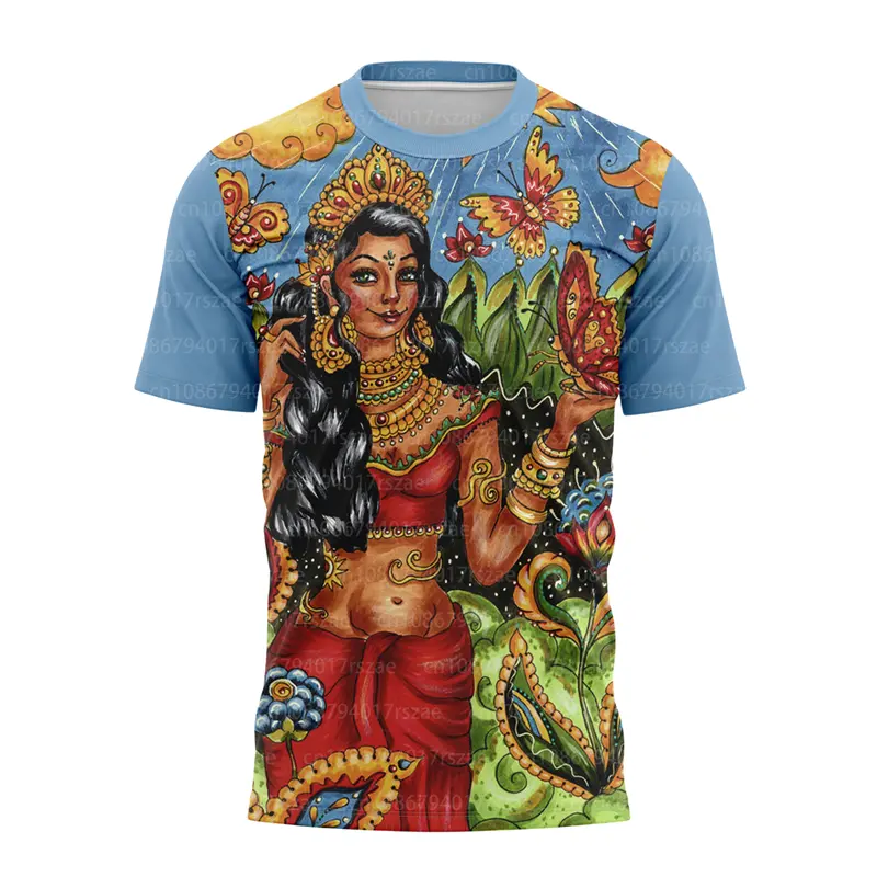 Summer Retro Ancient Mystical India Shiva 3D Graphic T Shirts For Men Women Casual Print Oversized O-neck Short Sleeve Tops Tee