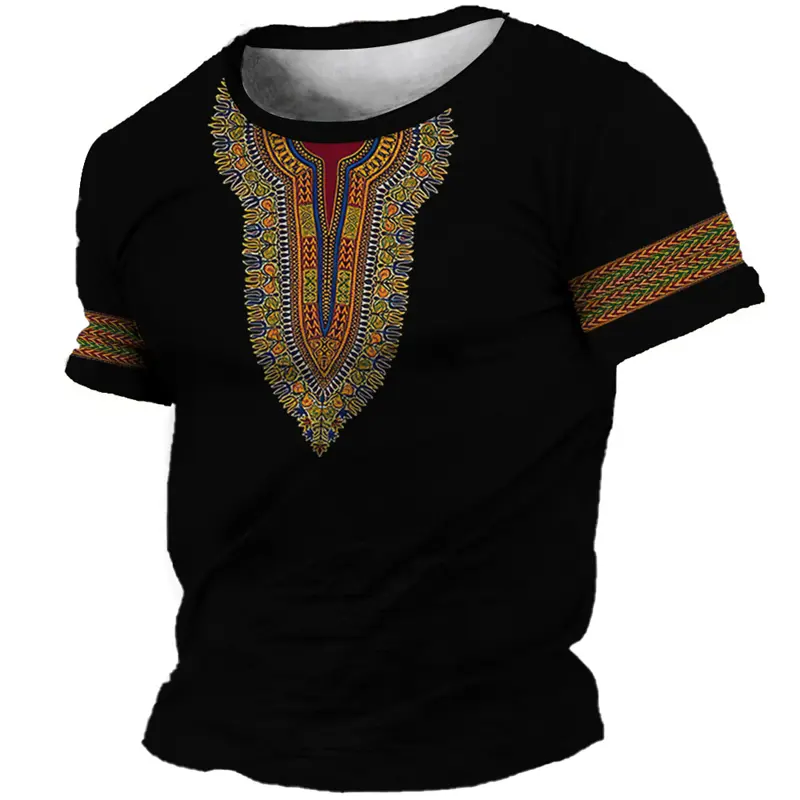 New 3D African Ethnic Primitive Tribal Fabric Printing Vintage T Shirt For Men Fashion Comfortable Short T-shirt Unisex Clothing
