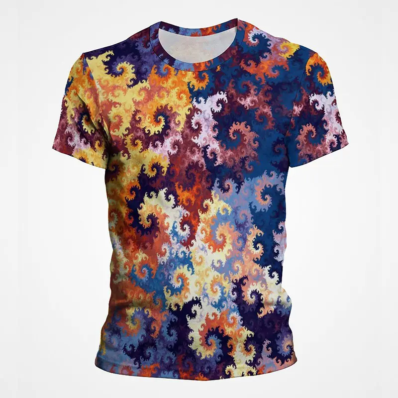 Coloful Pattern Printed T-shirts Men Women Summer Hip Hop Harajuku Style Oversized Tshirts Kid Round Neck Short Sleeve Tee Tops