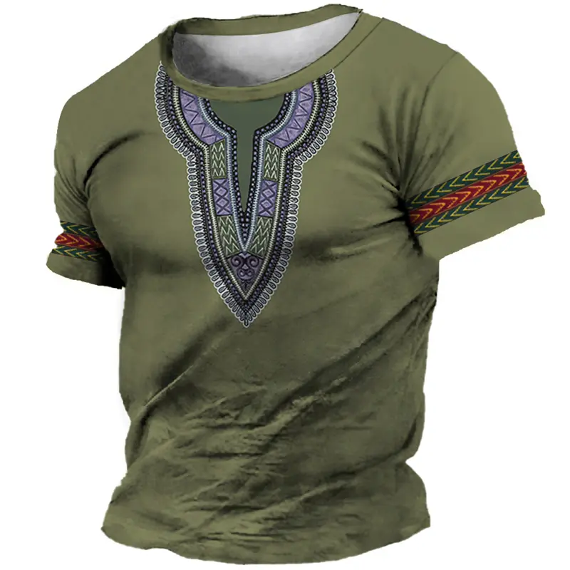 New 3D African Ethnic Primitive Tribal Fabric Printing Vintage T Shirt For Men Fashion Comfortable Short T-shirt Unisex Clothing