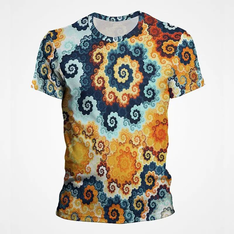 Coloful Pattern Printed T-shirts Men Women Summer Hip Hop Harajuku Style Oversized Tshirts Kid Round Neck Short Sleeve Tee Tops
