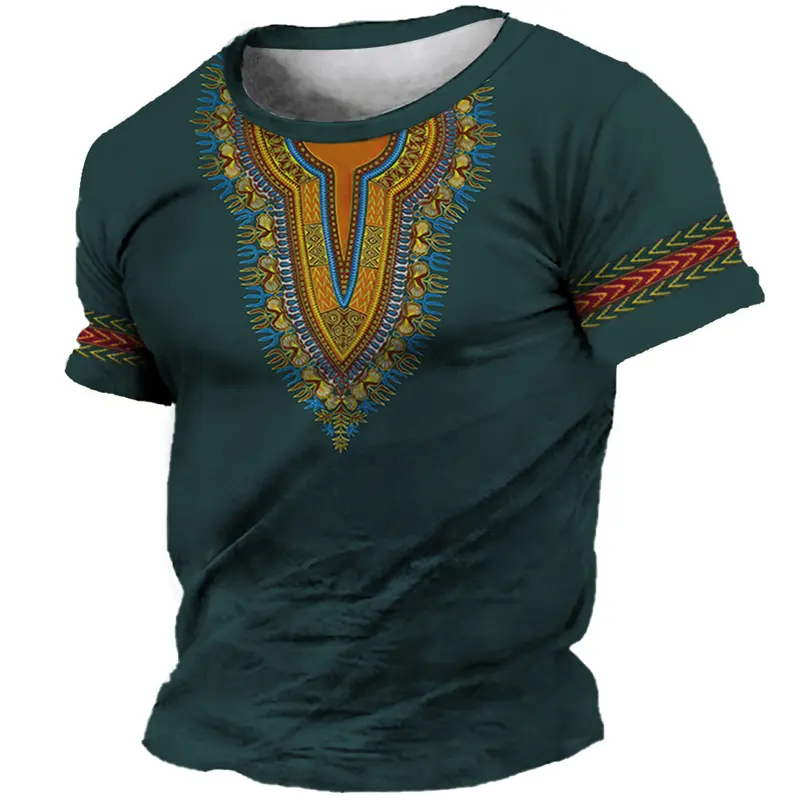 New 3D African Ethnic Primitive Tribal Fabric Printing Vintage T Shirt For Men Fashion Comfortable Short T-shirt Unisex Clothing