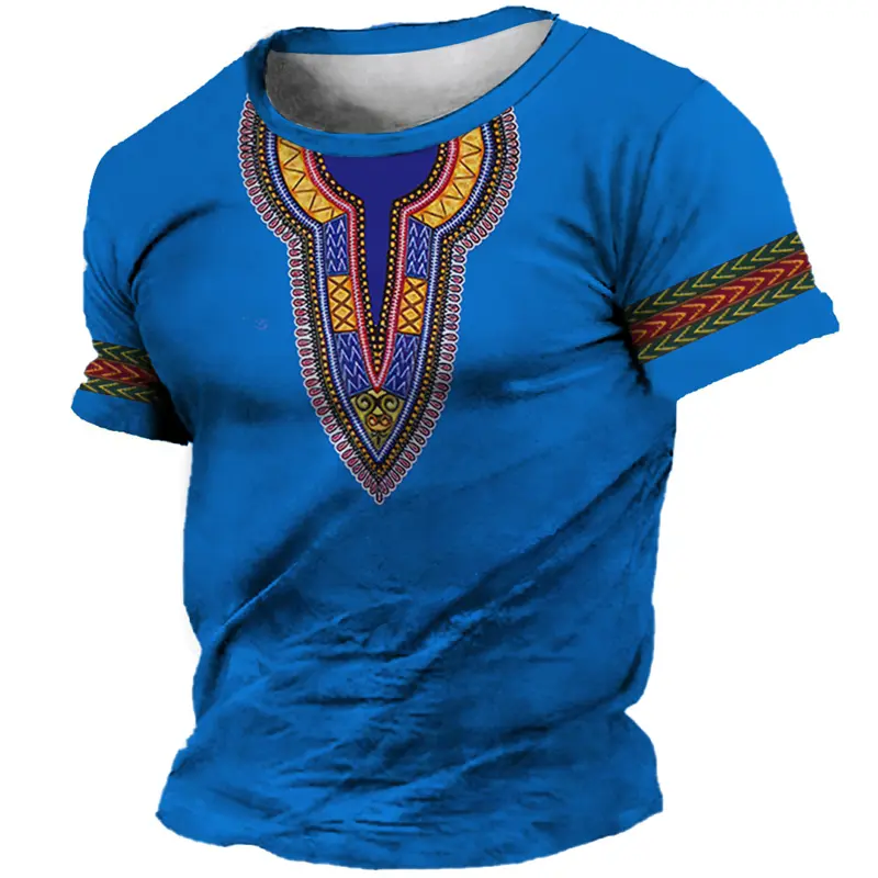 New 3D African Ethnic Primitive Tribal Fabric Printing Vintage T Shirt For Men Fashion Comfortable Short T-shirt Unisex Clothing