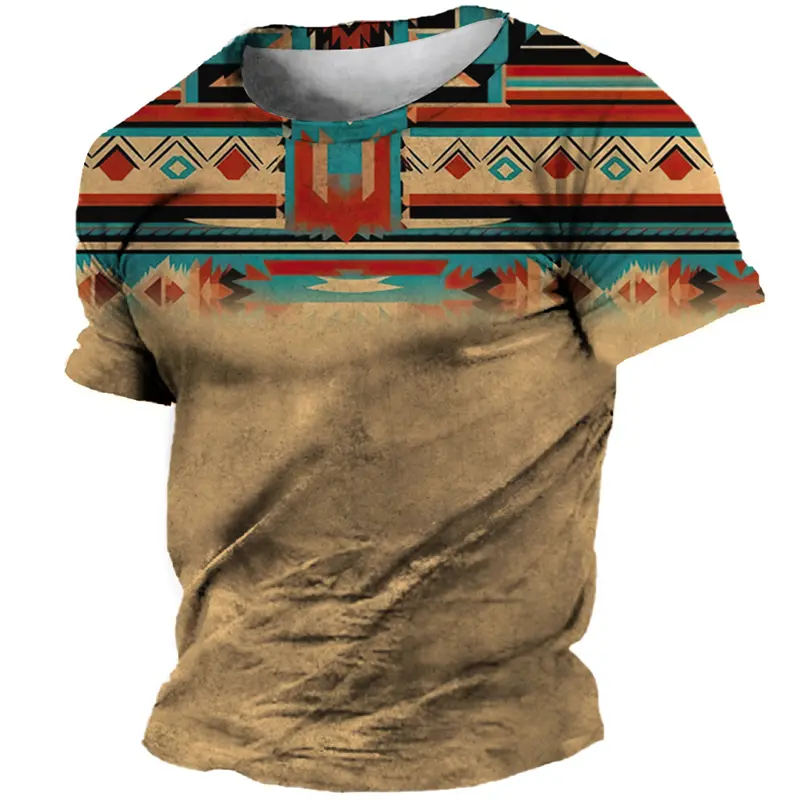 New 3D African Ethnic Primitive Tribal Fabric Printing Vintage T Shirt For Men Fashion Comfortable Short T-shirt Unisex Clothing