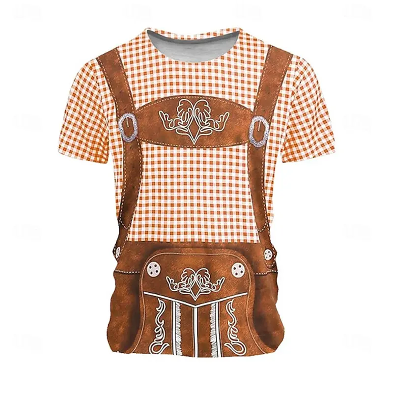 Oktoberfest Beer Bavarian 3D Print T-shirt For Men Women Graphic T-shirt Cosplay  Unisex Casual Short Sleeve Tees Funny Wear