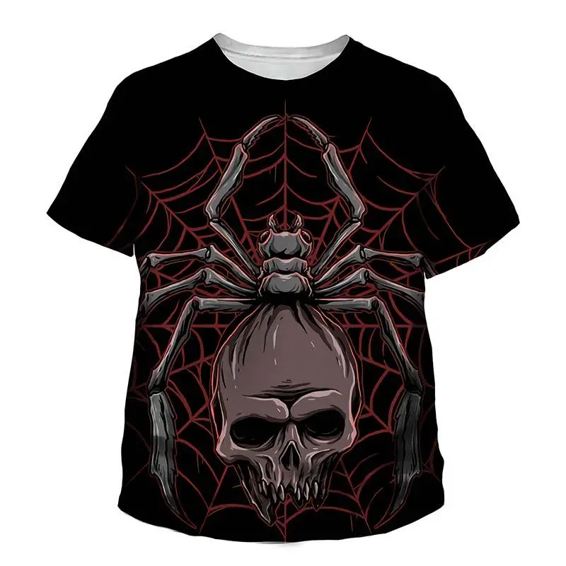 Fashion Spider Insect Graphic T-shirts Male 3D Print Men Women Short Sleeve O-Neck T Shirt Oversized Y2k Street Men's Clothing