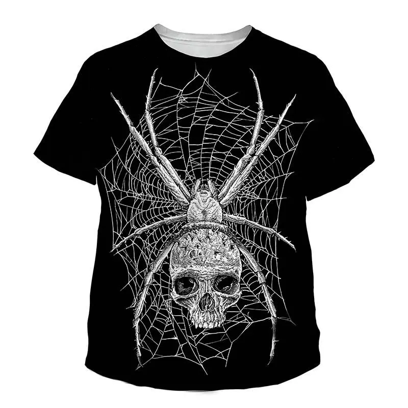 Fashion Spider Insect Graphic T-shirts Male 3D Print Men Women Short Sleeve O-Neck T Shirt Oversized Y2k Street Men's Clothing