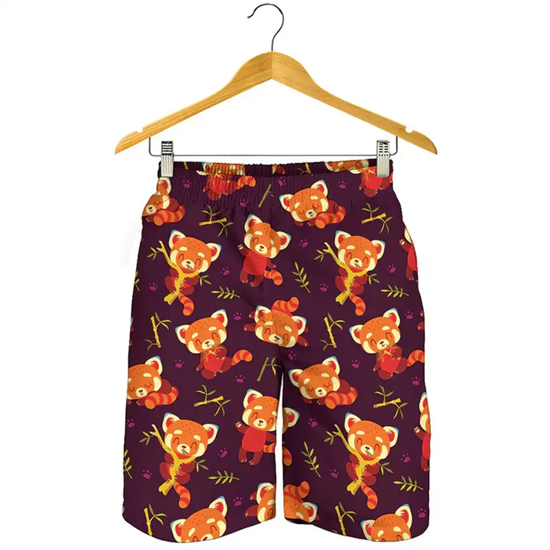 Mini Cute Animal 3D Print Beach Shorts Men Womens Summer Hawaii Surf Board Shorts Kids Casual Bear Panda Graphic Swim Trunks