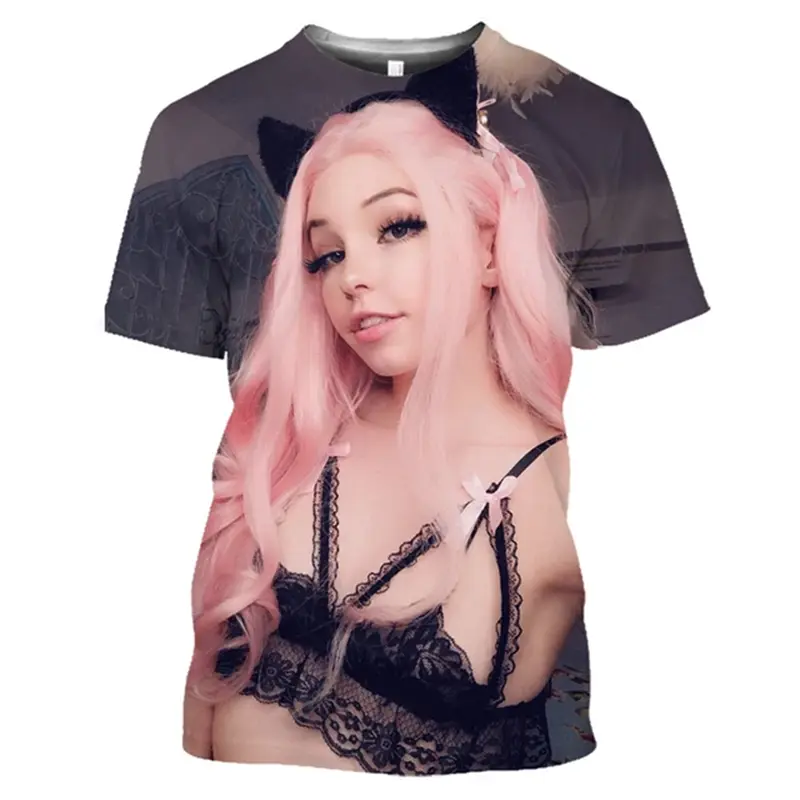 3D Printed Anime Beauty T-shirts Mens Sexy Top Tees Harajuku Short Sleeve Hentai T-shirt Casual Loose Oversized Men Y2k Clothing