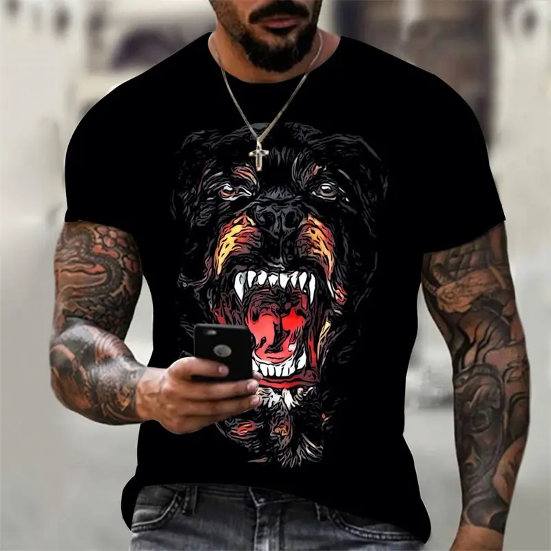 Funny Animal Labrador Dog 3D Print Men's T-shirts Summer O-Neck Short Sleeve Tops Breathable  Harajuku Style Tees Men Clothing