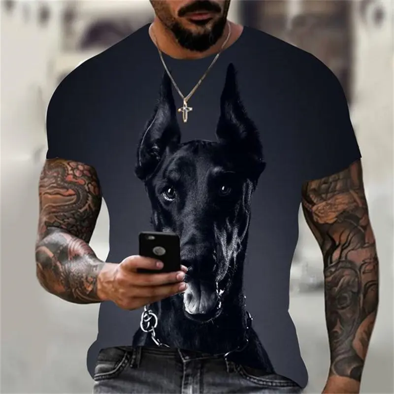 Funny Animal Labrador Dog 3D Print Men's T-shirts Summer O-Neck Short Sleeve Tops Breathable  Harajuku Style Tees Men Clothing
