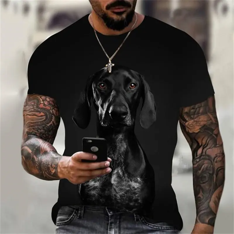 Funny Animal Labrador Dog 3D Print Men's T-shirts Summer O-Neck Short Sleeve Tops Breathable  Harajuku Style Tees Men Clothing