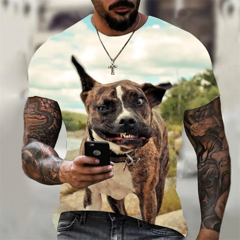 Funny Animal Labrador Dog 3D Print Men's T-shirts Summer O-Neck Short Sleeve Tops Breathable  Harajuku Style Tees Men Clothing