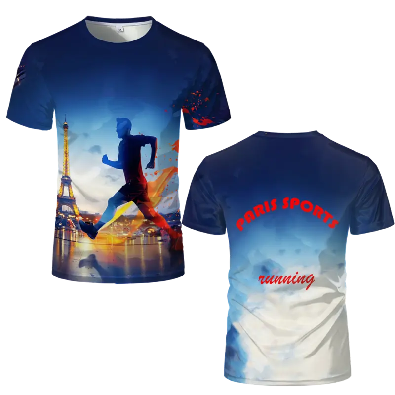 2024 New Fashion France Paris Eiffel Tower 3D Print Mens Sports Tshirt Casual Women Kids Streetwear O-Neck Short Sleeve Tee Tops