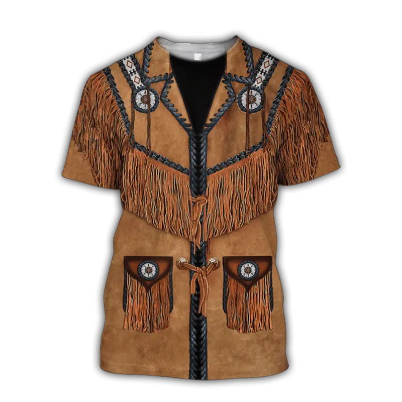 Western-style Cowboy 3D Print T-shirt For Mens Women  Cosplay Round Neck Pullover Streetwear Vintage Hip-hop Sportswear Tops