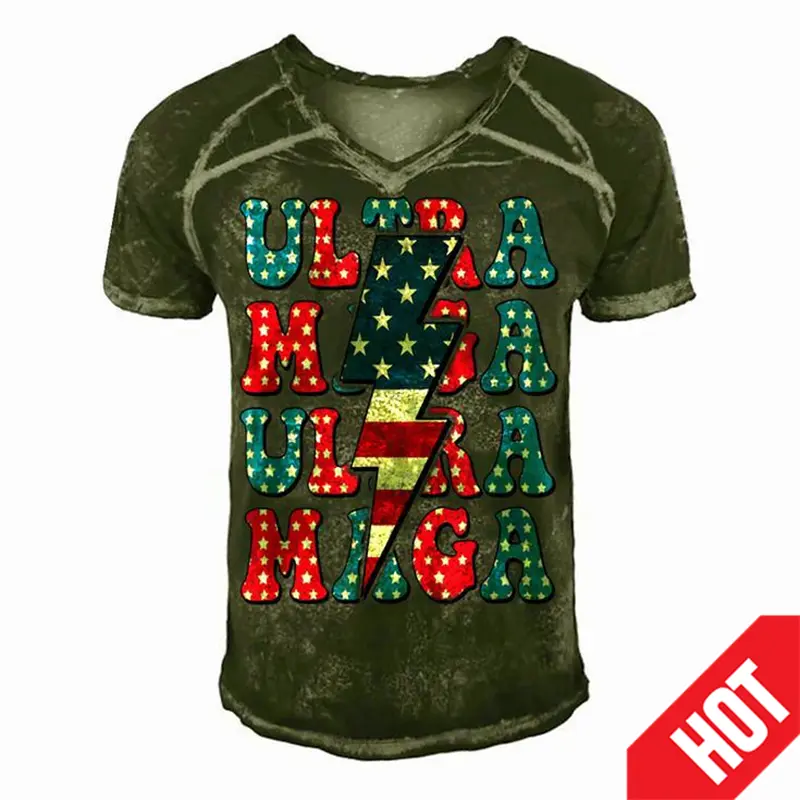 New USA America 3D Printing T Shirt For Men Women Cool Streetwear Short Sleeve V Neck Harajuku Fashion Vintag Tops Tees Clothing