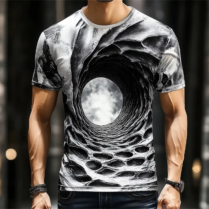 Men's 3D Print Abstract Graphic T-Shirt Short Sleeve T-Shirt Personality Round Neck Shirt Party Street Casual Unisex Clothing